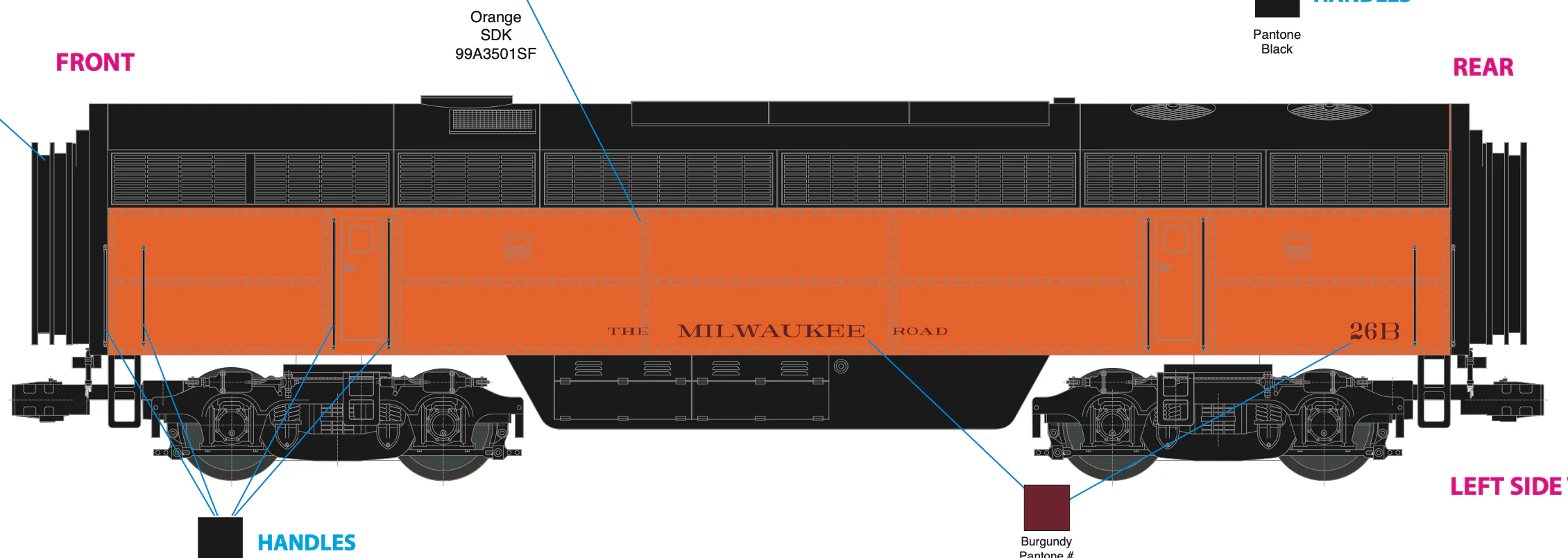 Lionel 2533959 - C Liner Superbass "Milwaukee Road" #26B (Non-Powered) - Custom Run for MrMuffin'sTrains - Image 4