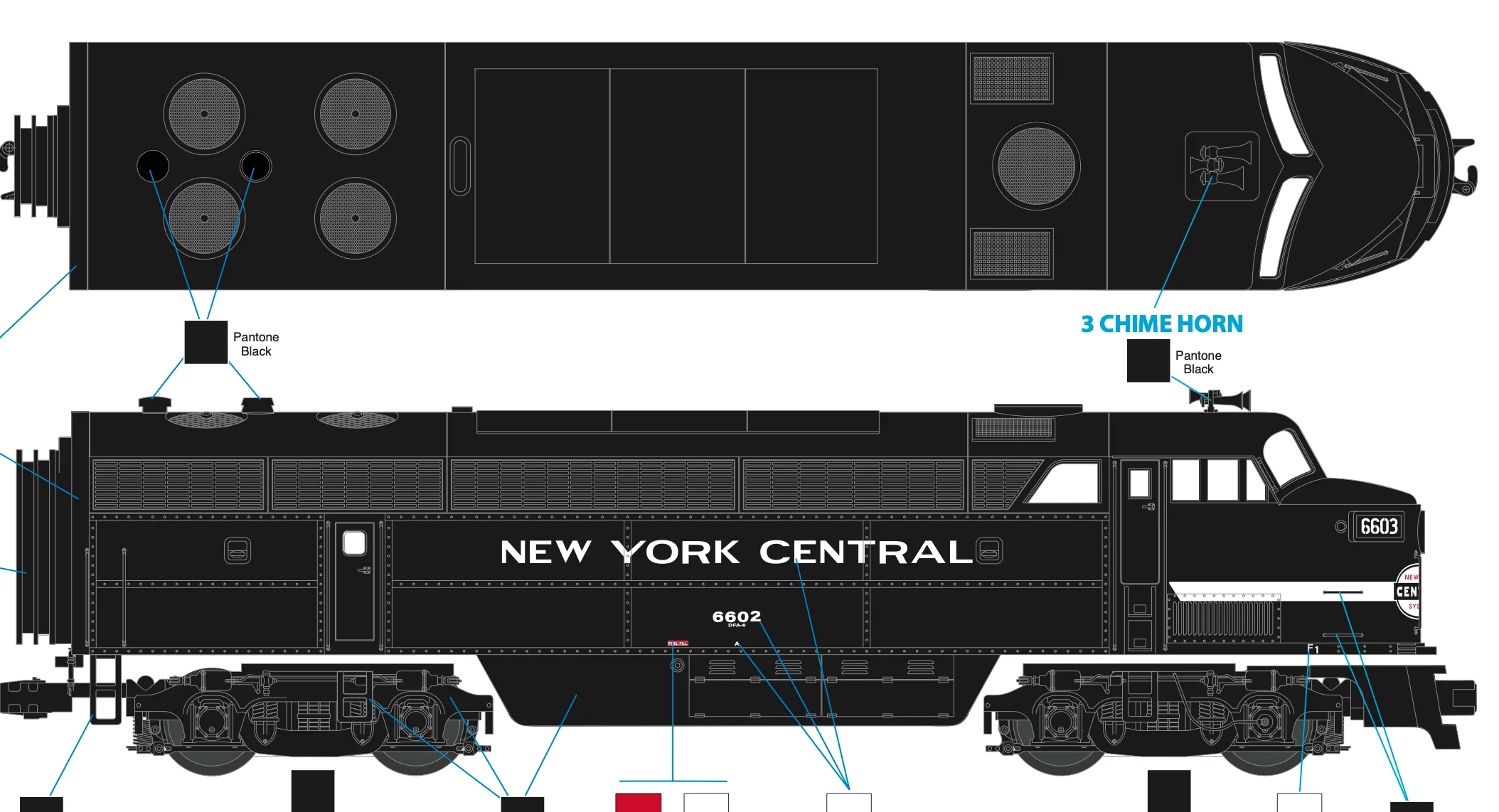 Lionel 2533941 - Legacy C Liner Diesel Locomotive "New York Central" #6602 - Custom Run for MrMuffin'sTrains - Image 5