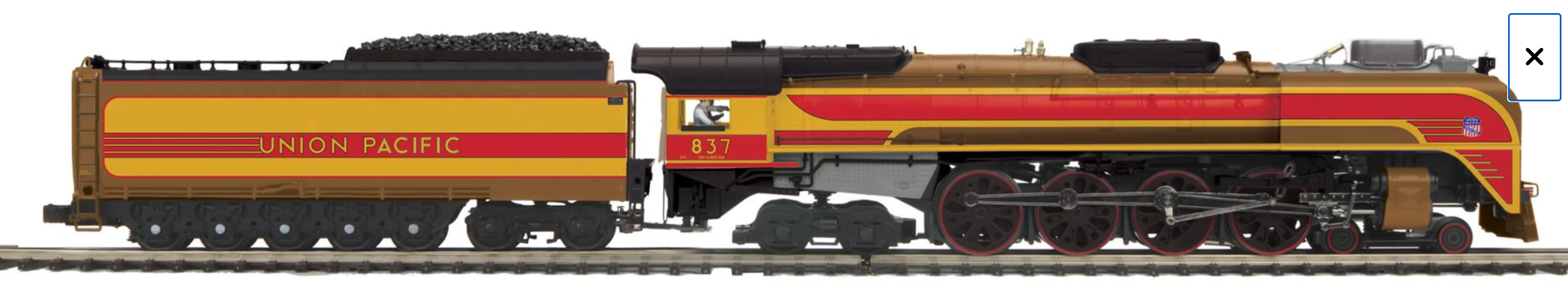 MTH 20-3968-1 - FEF 4-8-4 Northern Steam Engine "Union Pacific" #837 w/ PS3 ('49er Scheme) Coal - Custom Run for MrMuffin'sTrains - Image 6
