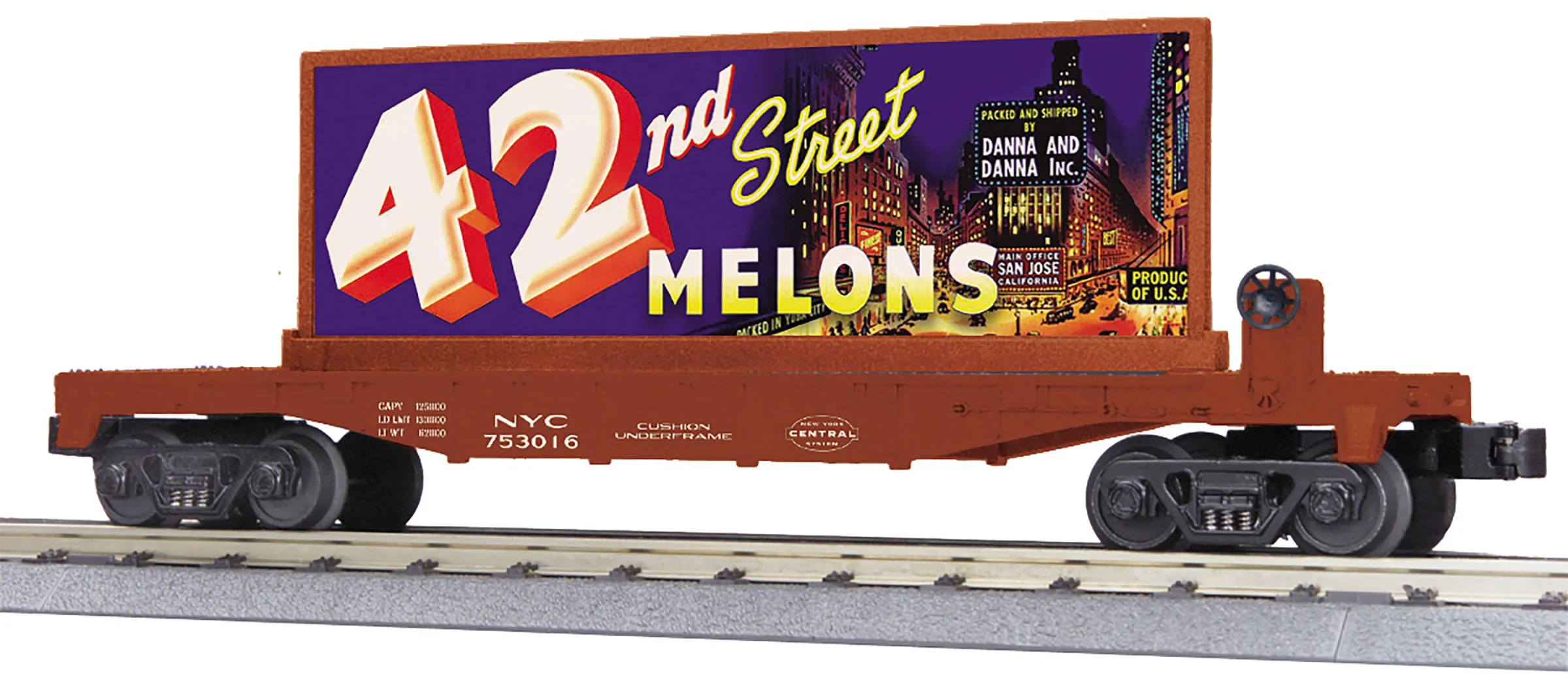 MTH 30-76859 - Flat Car "New York Central" #753016 w/ Billboard (42nd Street Mellons) - Image 4
